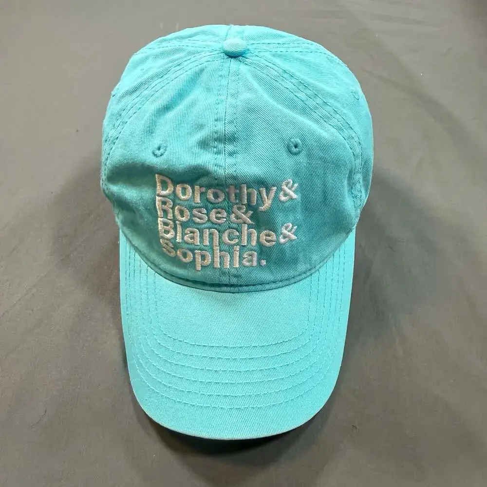 The Golden Girls Dorothy & Rose & Blanche & Sophia Teal Baseball Cap Hat